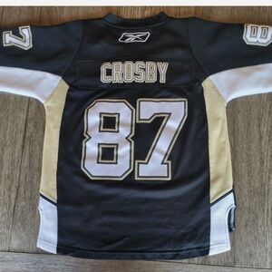 Penguins CAPTAIN Jersey Youth L/XL NHL Hockey Sidney Crosby 87 Reebok
